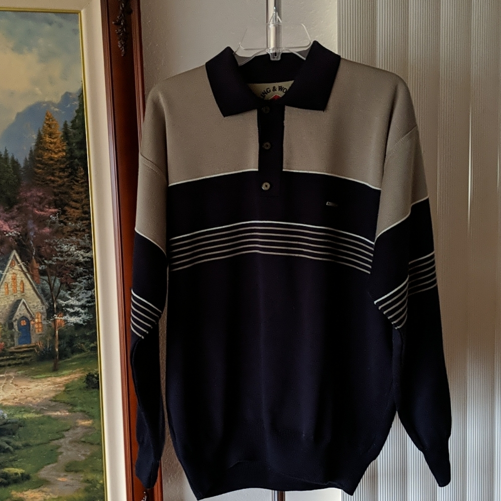 King & Wool Polo Sweater L